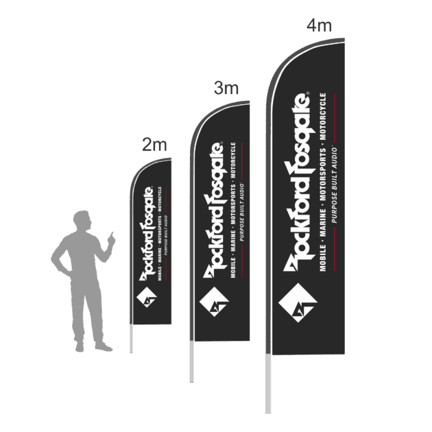 Rockford Fosgate – Curve Head Double Sided Flags 2m, 3m & 4m