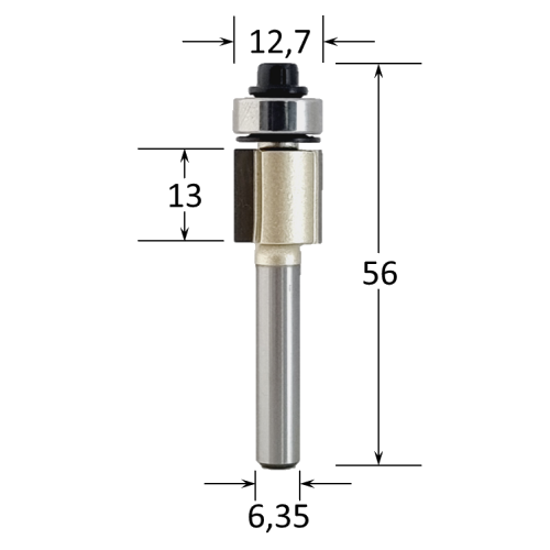 12.7 x 13mm Flush Trim Router Bit S6.35 - view 1