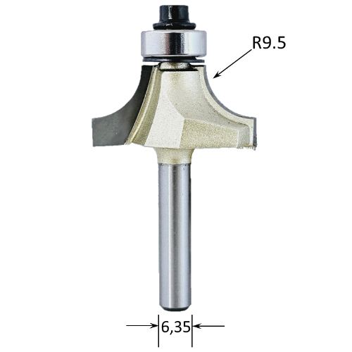 9.5mm Radius Rounding Over Router Bit - view 1
