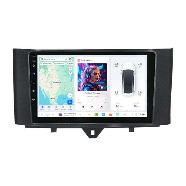 Mercedes Benz Smart Fortwo (2011-2015) DUDUAUTO Android Radio