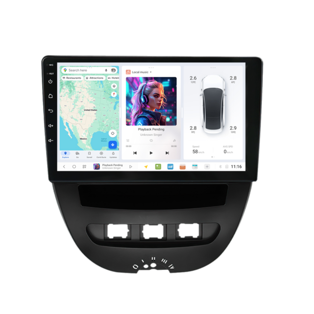 Peugeot 107 (2009-2015) DUDUAUTO Android Radio