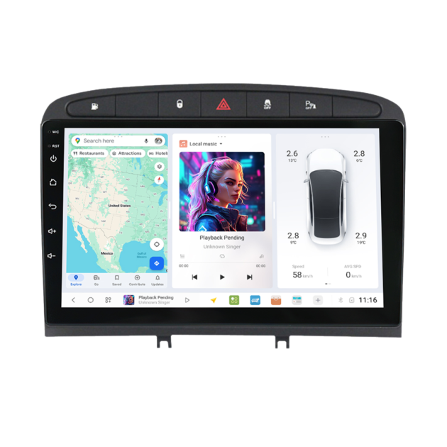 Peugeot 408 (2001-2008) DUDUAUTO Android Radio