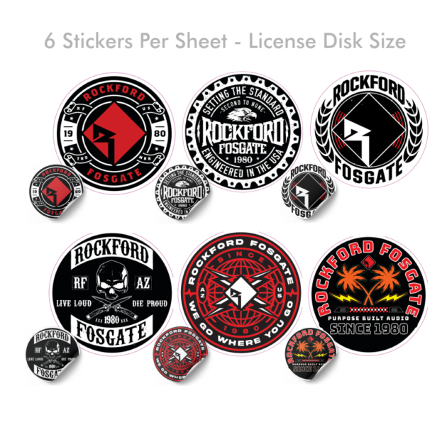 Rockford Fosgate – 6 Per Sheet – Sticker Kit - view 1