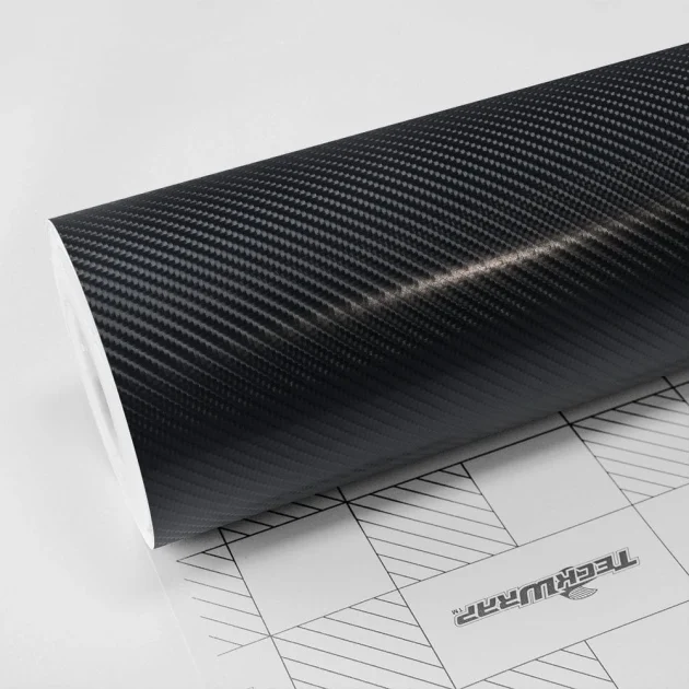 Carbon Pitch Black Vinyl Wrap - Texture & Carbon - Black - TeckWrap