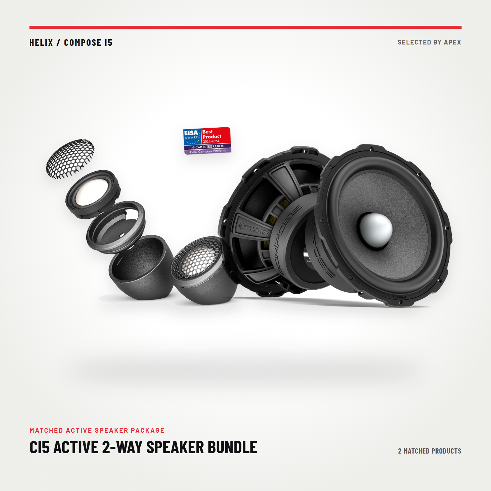 HELIX COMPOSE Ci5 Active 2-Way Speaker Bundle complete product package